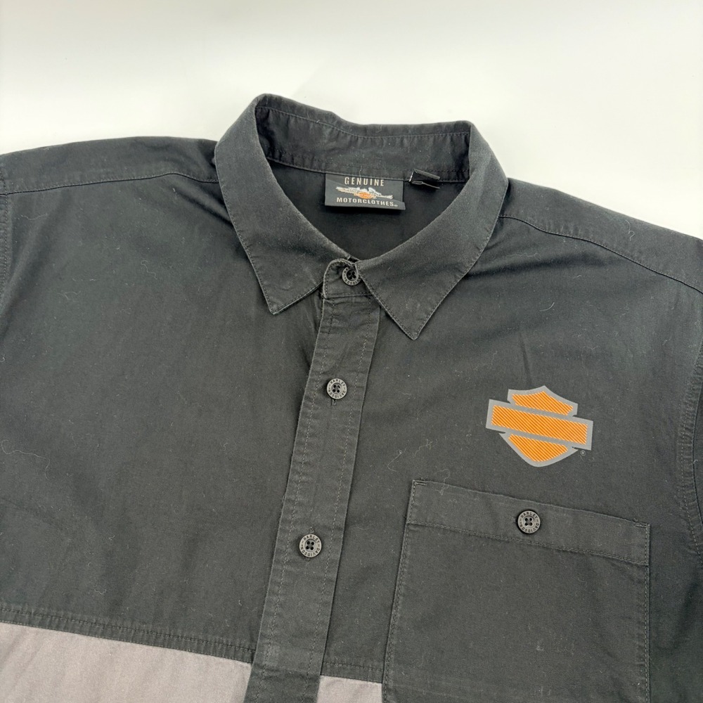 Harley-Davidson‎ Shirt Mens XL Short Sleeve Button Up Motorcycle Biker Mechanic